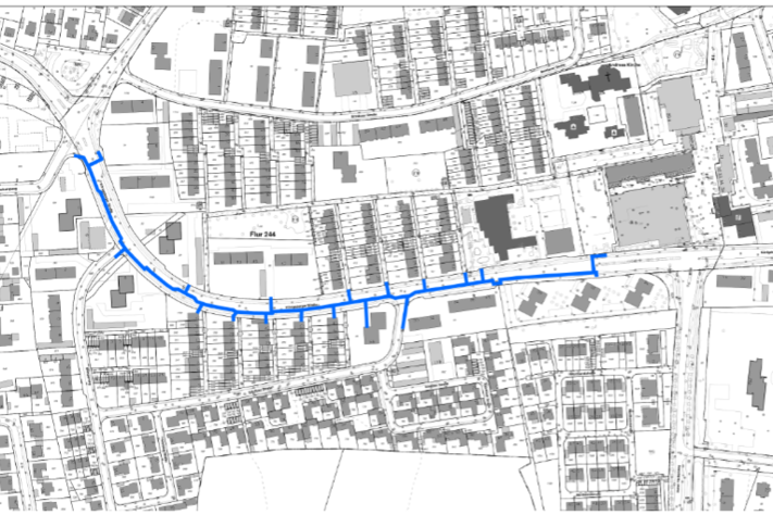 Überblick über den Trassenverlauf an der Königsberger Straße. | © Stadtnetze Münster